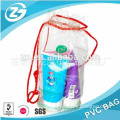 Plastic PVC sling pouch bag with red rope